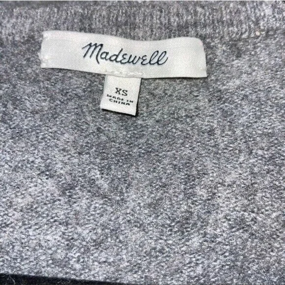 Madewell Kent Women's Sweater Cardigan Grey Merino Wool Blend Open Front XS - Picture 5 of 8